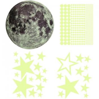 435 Pcs Night Sky Wall Stickers - Stars, Moon & Dots for Kids' Room