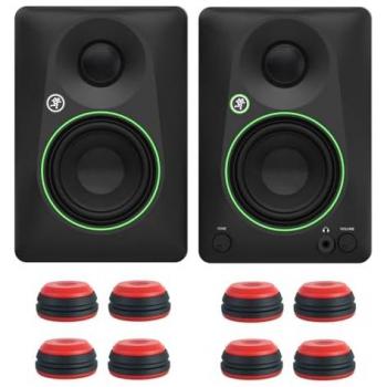 Mackie Studio-Monitore CR3.5BT Bluetooth mit roten Boxenfüßen