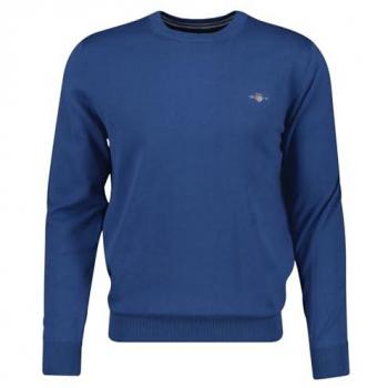 Gant Jersey de Cuello Redondo para Hombre - Algodón Clásico Azul (M)