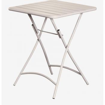 Table carrée de jardin en acier Janti 60x60 cm Beige