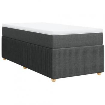 Boxspringbett VidaXL Lanata – 90 x 200 cm, dunkles Grau, Matratze inklusive