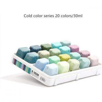 Pintura Gouache en Taza de Gelatina, 20 Colores, 30ml