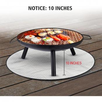 BBQ Fire Pit Pad 24-Inch Silver