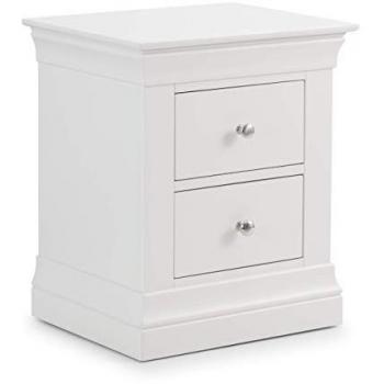 Julian Bowen Clermont Surf White 2 Drawer Bedside Table