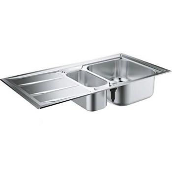 Grohe K400+ Einbauspüle Edelstahl – 98,3 × 51,3 cm, 1,5 Becken, Abtropffläche, reversibel
