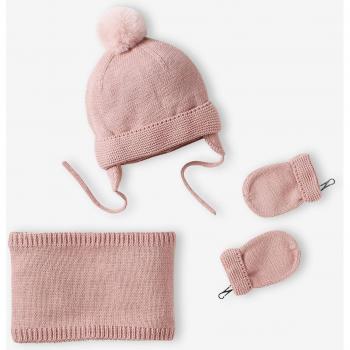 Baby Girls Rosy Beanie & Snood Set with Mittens (3‑6 Months)
