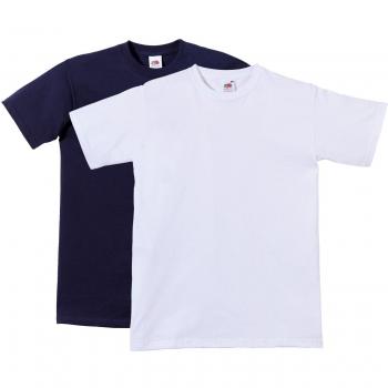 Fruit Of The Loom Damen‑Freizeitshirt – Unisex, Dunkelblau + Weiß, Female 6
