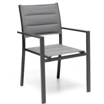 Poltrona Esterno Alamos GLOUPIE Alluminio Verniciato Antracite Impilabile 57x58x86 Cm Seduta Textilene