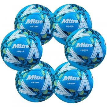 Mitre Calcio One Training Footballs - Size 5 - Blue - 6 Balls