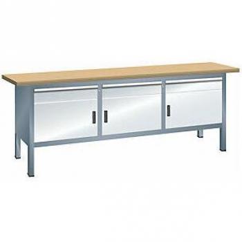 Lista Heavy-Duty Workbench - 2000mm Width, 3 Drawer, 3 Door Design