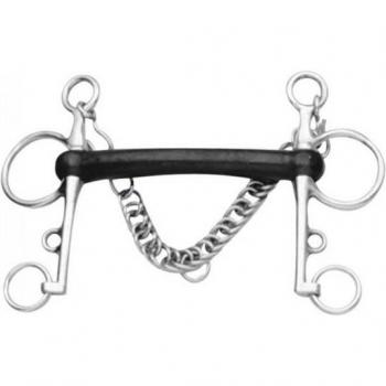 Korsteel 5.5in Mullen Mouth Pelham Bit Black/Silver