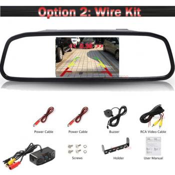 Koorinwoo Wireless Car Parking Sensor System with Rear View Camera and Monitor