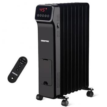 9-Fin Black Oil-Filled Radiator Heater