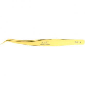 FUNMIX Gold Precision Tweezers for Eyelash Extensions