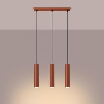 Sollux 3-Light Red Ochre Bar Pendant