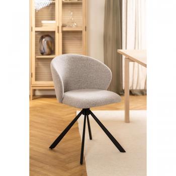 Sedia girevole imbottita beige “Pippa” AC Design