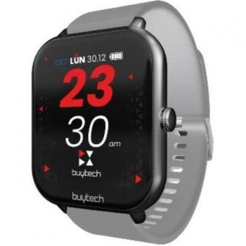 Smartwatch Buytech By-Alfa-Silkbk Cassa Silver Cinturino Silicone Nero