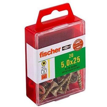 Vis POWER FAST acier bichromate Pozidriv 5x25 mm, 20 pièces