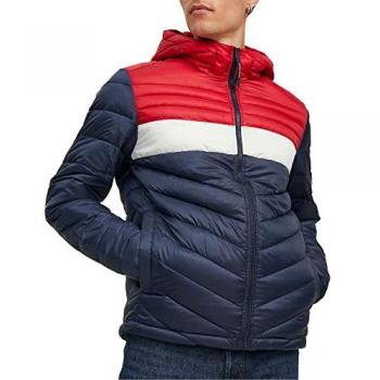 Piumino Anorak Jack & Jones Hero XL con Cappuccio, Colore Blu Scuro, Regular Fit