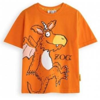 Grote Griffie‑look T‑shirt voor kinderen, kortarm, oranje, 18‑24 cm