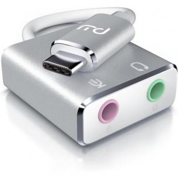 Primewire USB C Kopfhörer Soundkarte, extern, 7.1 Surround, Stereo Adapter