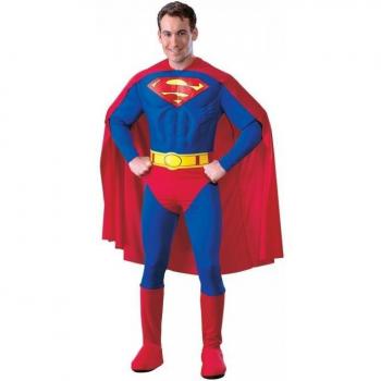 Costume da supereroe Superman Deluxe Muscoli per uomo S blu/rosso