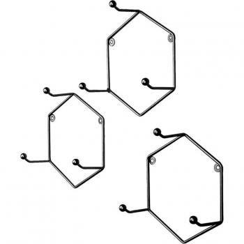 Soporte Hexagonal de Hierro para Colgar Tazas - Juego de 3 Piezas (7X8X3 pulgadas)