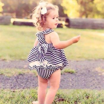 Baby Girls Bowknot Dress Shorts Casual Summer Set