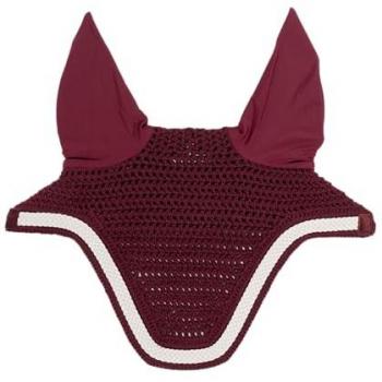 Kentucky Horsewear Fliegenmütze Fly veil Wellington with plaited cord Soundless Fliegenhaube geflochtene Kordel Full Bordeaux - Bordeaux