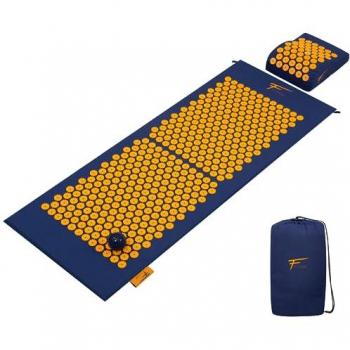 Tapis de Relaxation Musculaire XL Fitem avec Coussin et Boule – Bleu