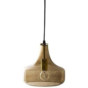 Lampe de suspension en verre teinté brun, Bloomingville
