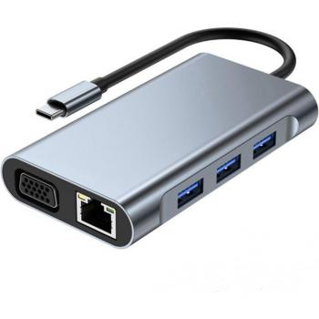Adaptador Universal 7 en 1 Tipo A con Salida 4K, 2K, RJ45 y USB 3.0