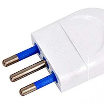 Adattatore di spina elettrica 10A 2P+T con polybag (triplo)