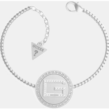 GUESS Pulsera Acero Inoxidable Plateada Circonitas Blancas Logo JUBB01031JWRHS
