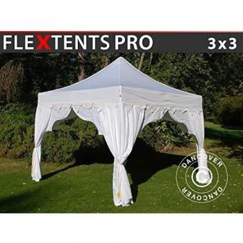 Carpa Plegable FleXtents PRO 'Raj' 3x3m Blanca/Oro
