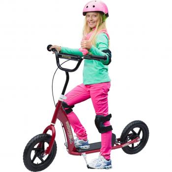 Homcom Teen Push Scooter Kids Stunt Scooter 12 Eva Tyres Red