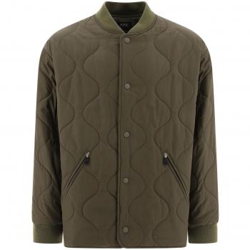 A.p.c. Men's Quilted Jacket Florent in Green - Size L