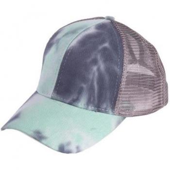 Adjustable Tie Dye Cotton Baseball Cap for Women with Mesh Ponytail