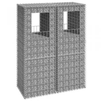 Poteaux à gabion 2 unités 50x50x140 cm Fer