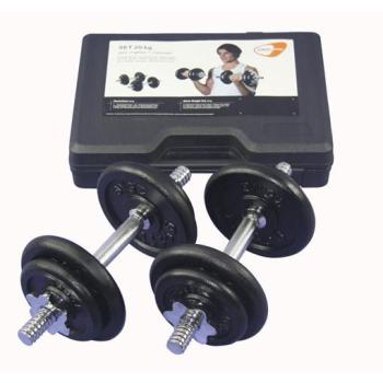 Set Manubri Get Fit 20 kg (Scatola Plastica) - Grigio/Nero