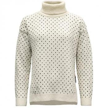 Devold Damen Pullover aus Schurwolle in Beige/Weiß, Größe XS