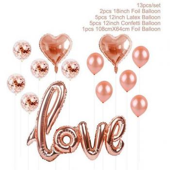 Juego de globos de champán oro rosa