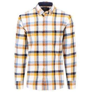 FYNCH-HATTON Langarmhemd Herren Flanellhemd mit Kentkragen