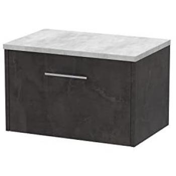 Hudson Reed Juno 600mm Wall Hung Vanity Unit - Metallic Slate Finish