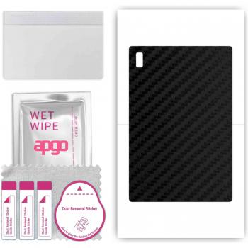 Sticker Protector Apgo para Blackview Tab 9, Película Envoltura, Foil, Vinilo - Patrón Carbono Negro