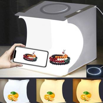 Estudio de fotografía compacto con luz LED