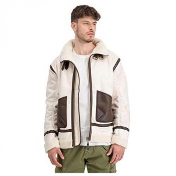 Chaqueta de Cuero B3 Arctic Vintage Blanca para Hombre - Alpha Industries S