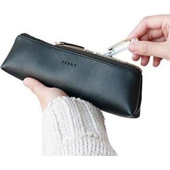 Fyore Luxus PU Leder Federmäppchen Klein Dreieck Design Mäppchen für Schule Universität Kosmetik Make up
