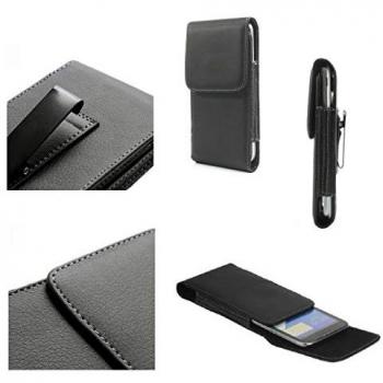 Cinturón Protector de Smartphone con Clip Metálico – Estilo Piel Sintética Premium, Negro – Compatible Realme 7 Pro