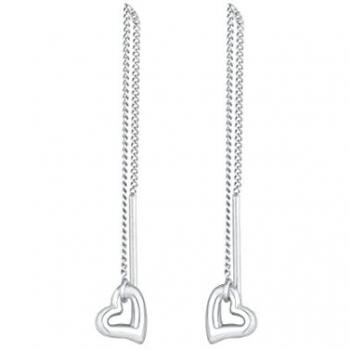 Elli - Orecchini a pendente cuore in argento sterling 925